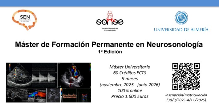 Máster de Formación Permanente en Neurosonología. 1ª Edición. Universidad de Almería. Máster de Formación Permanente en Neurosonología. 1ª Edición. Universidad de Almería.